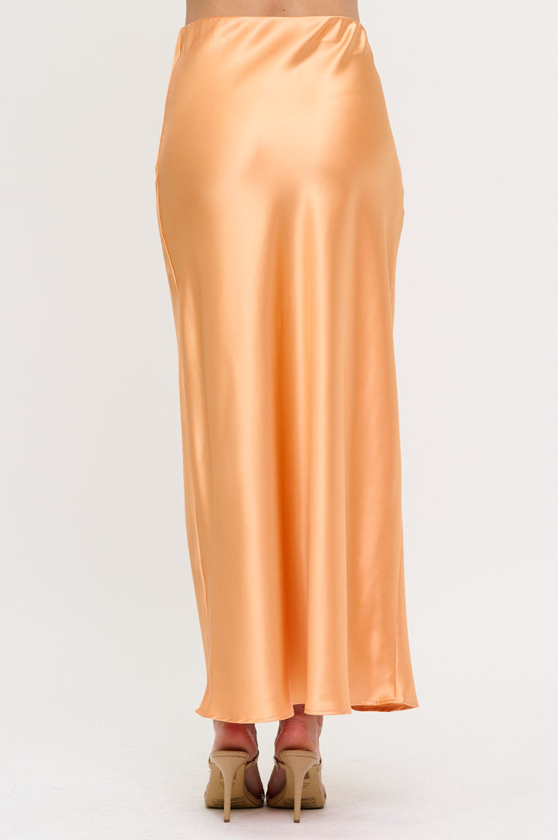 Silky Satin Maxi Skirt-New Arrival-Reneecollection-Small-MELON-Urbanheer