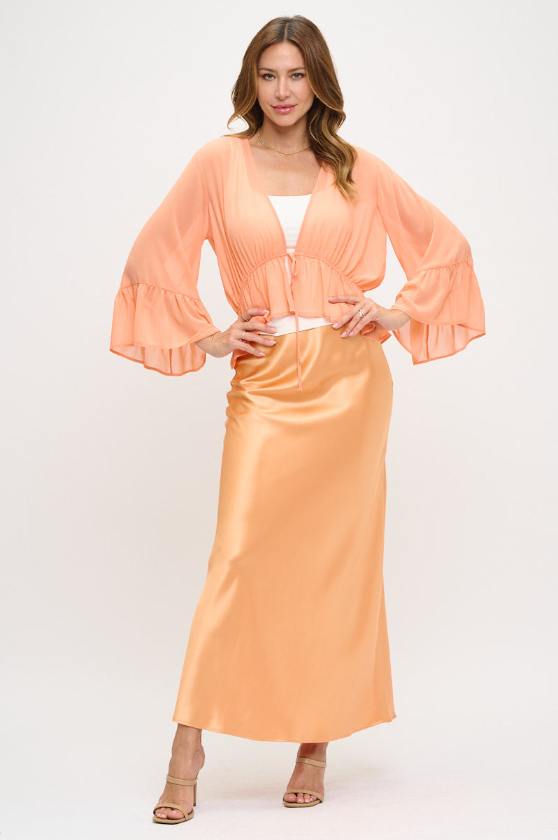 Silky Satin Maxi Skirt-New Arrival-Reneecollection-Small-MELON-Urbanheer