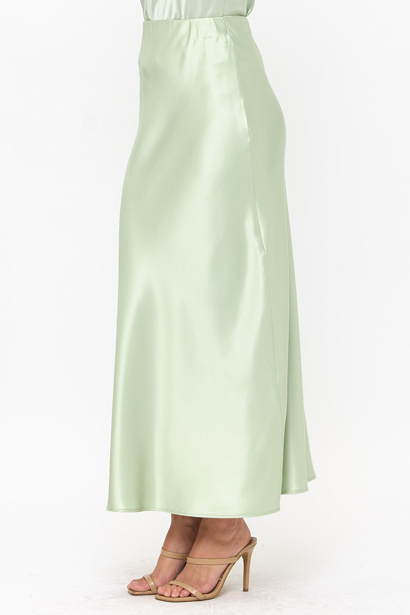 Silky Satin Maxi Skirt-Skirts-Reneecollection-Small-MINT-Urbanheer