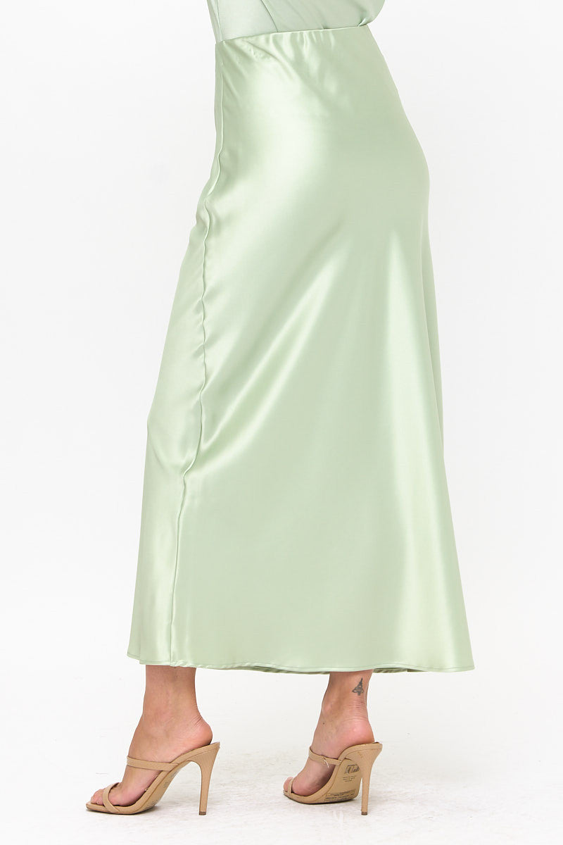 Silky Satin Maxi Skirt-Skirts-Reneecollection-Small-MINT-Urbanheer