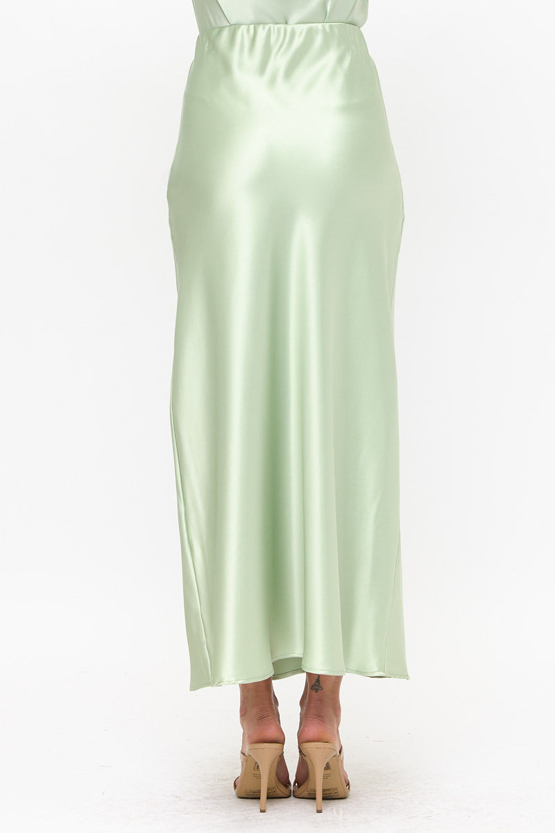 Silky Satin Maxi Skirt-Skirts-Reneecollection-Small-MINT-Urbanheer