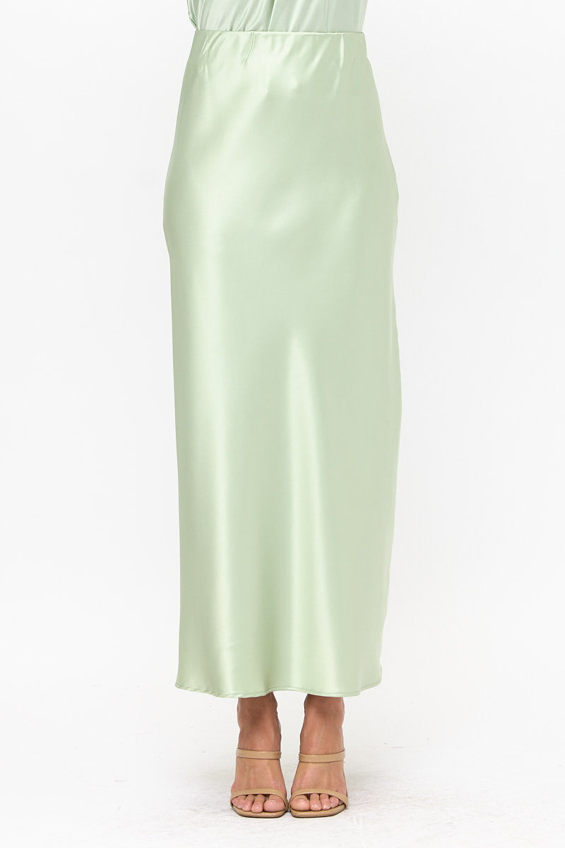 Silky Satin Maxi Skirt-Skirts-Reneecollection-Small-MINT-Urbanheer
