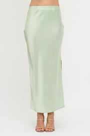 Silky Satin Maxi Skirt with Slit-Skirts-Reneecollection-Small-MINT-Urbanheer