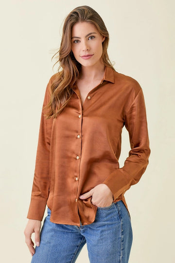 Silky Shirt-Shirt-Mystree-S-Rust-Urbanheer