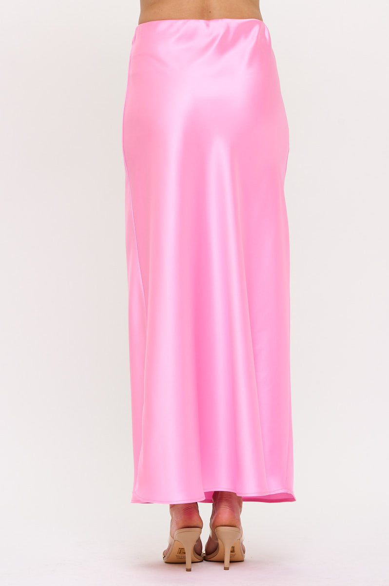 Silky Solid Satin Maxi Skirt-Skirts-Reneecollection-Small-BARBIE PINK-Urbanheer