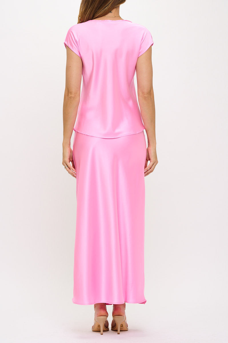 Silky Solid Satin Maxi Skirt-Skirts-Reneecollection-Small-BARBIE PINK-Urbanheer