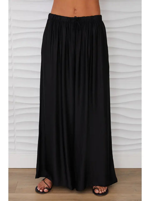 Silky Wide Leg Pants BLACK-Pants-MILIO MILANO-XS-BLACK-Urbanheer