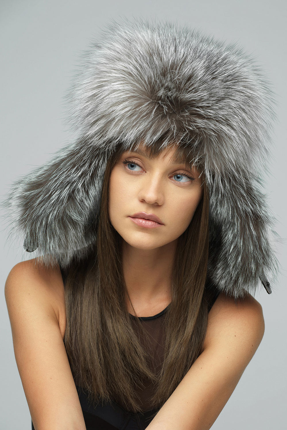 Silver Genuine Arctic Fox Fur Hat-Hats-Buy Me Fur Ltd-Silver-56-Genuine Fox Fur-Urbanheer