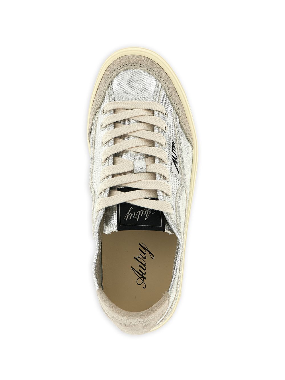 Silver Metallic Canvas Lace-Up Sneakers for Everyday Comfort