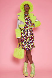 Silver Yellow Faux Leather Faux Fur Biker Jacket-Faux Leather Jackets-Buy Me Fur Ltd-S-M-Silver / Yellow-Faux Leather-Urbanheer