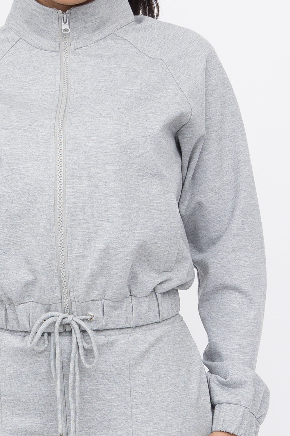 Simple Day Knit Track Jacket and Flare Pants Set | Grey