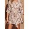 Simply Leafy Button Up Collared Romper-Rompers-Dress Forum-S-SAND FLORAL-Urbanheer