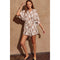 Simply Leafy Button Up Collared Romper-Rompers-Dress Forum-S-SAND FLORAL-Urbanheer