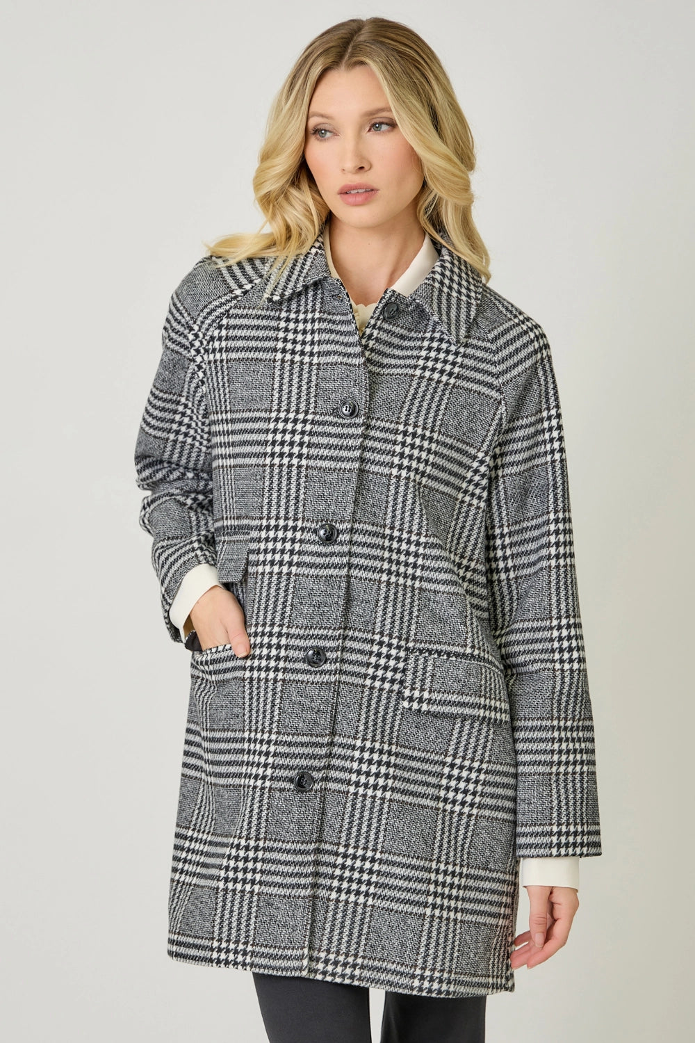 Single Breasted Midi Coat in Black