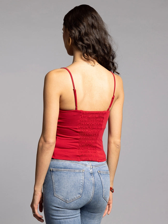 Skinny-Strap Tank - Malia Tank RED-Tank Tops-Weekend Los Angeles-XS-RED-Urbanheer