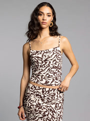 Skinny-Strap Tank - Malia Tank SEAGRASS FLORAL-Tank Tops-Weekend Los Angeles-XS-SEAGRASS FLORAL-Urbanheer