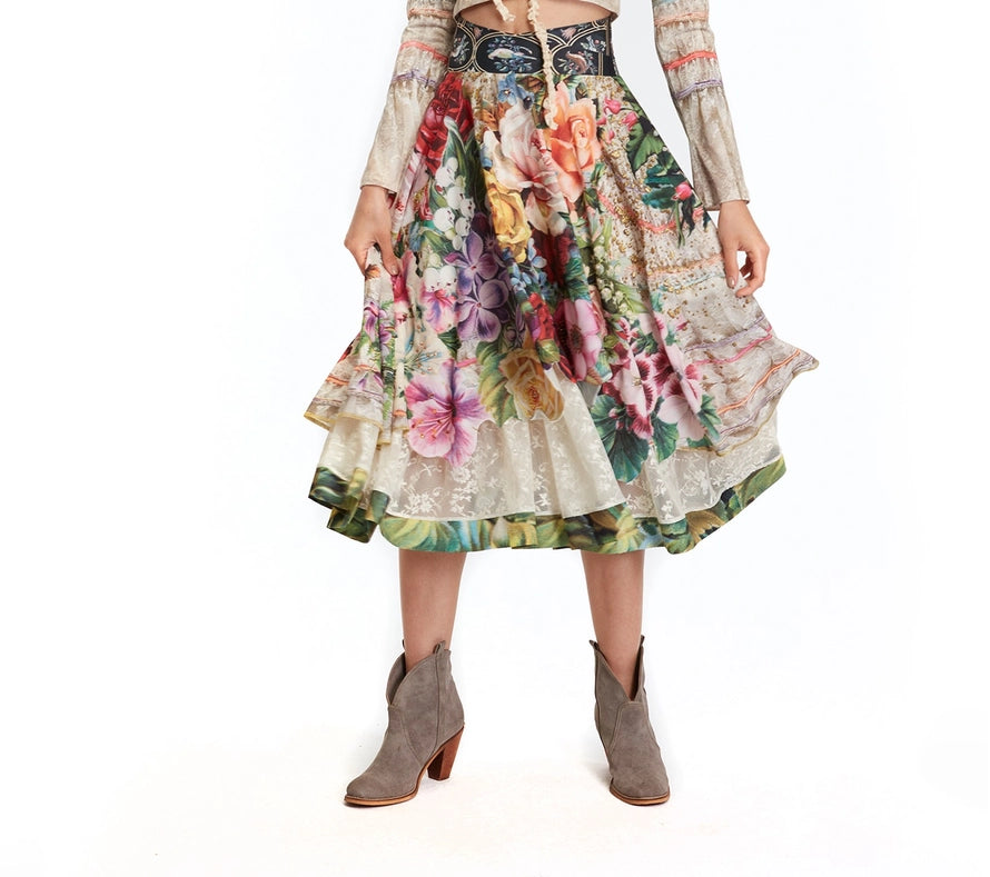 Skirt Shiffon - Fortune in Flowerland-Skirt-IPNG Design-S/M-Urbanheer