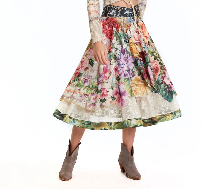 Skirt Shiffon - Fortune in Flowerland-Skirt-IPNG Design-S/M-Urbanheer