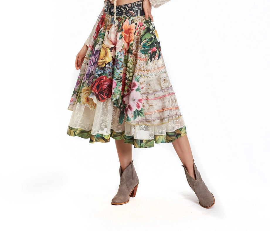 Skirt Shiffon - Fortune in Flowerland-Skirt-IPNG Design-S/M-Urbanheer