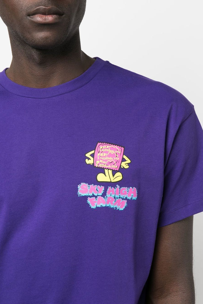 Sky High Farm Workwear T-Shirts And Polos Purple-men > clothing > topwear-Sky High Farm Workwear-Urbanheer