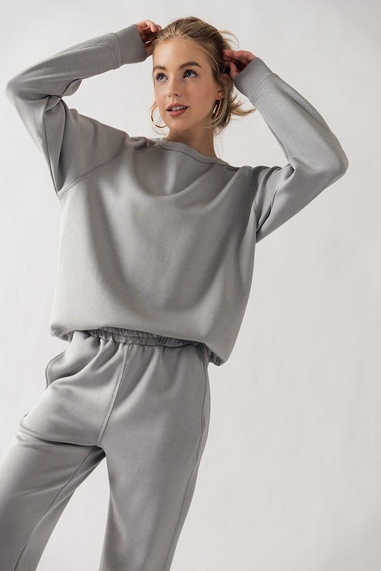 Sleeve Detail Pullover Raglan Sweatshirt Ice Blue-Pullover Raglan Sweatshirt-Urban Daizy-S-Urbanheer