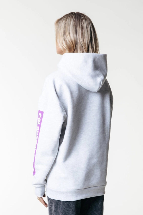 Sleeve Logo Hoodie | Light Grey Melange-Hoodie-Colourful Rebel-XS-Light grey melange-Urbanheer