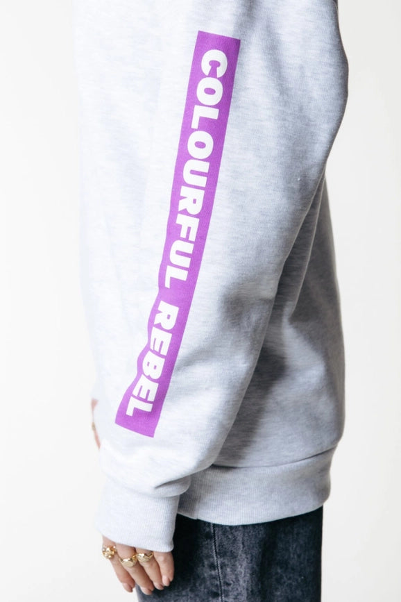 Sleeve Logo Hoodie | Light Grey Melange-Hoodie-Colourful Rebel-XS-Light grey melange-Urbanheer