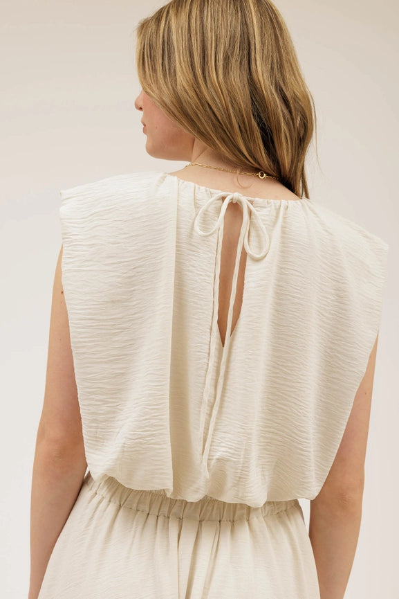 Sleeveless Balloon Crop Top CREAM-Top-Blu Pepper-S-CREAM-Urbanheer