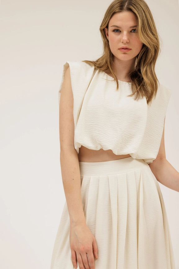 Sleeveless Balloon Crop Top CREAM-Top-Blu Pepper-S-CREAM-Urbanheer