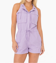 Sleeveless Cargo Romper-Romper-Mono B-S-PURPLE ORCHID-Urbanheer