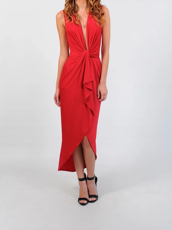 Sleeveless Chelsie Dress-Dress-Betsy Moss-XS-Red-Urbanheer