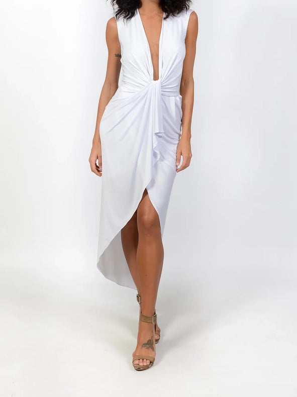 Sleeveless Chelsie Dress-Dress-Betsy Moss-XS-White-Urbanheer