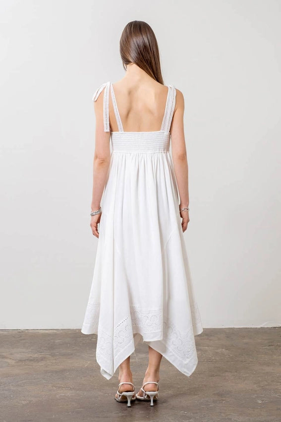 MOON RIVER Shoulder Tie Midi Dress | White | Size L | Shopbop MOON RIVER Shoulder Tie Midi Dress | White | Size L | Shopbop