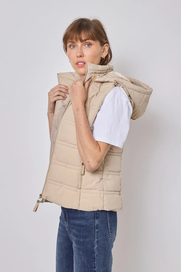 Sleeveless Jacket Beige-Jackets-Frime-S-Beige-Urbanheer