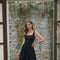 Sleeveless Midi Dress with Lace Trim Detail