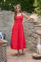 Sleeveless Lace Trim Detail Midi Dress
