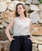 Sleeveless Linen Top Beige-Top-Moa-Beige-Urbanheer