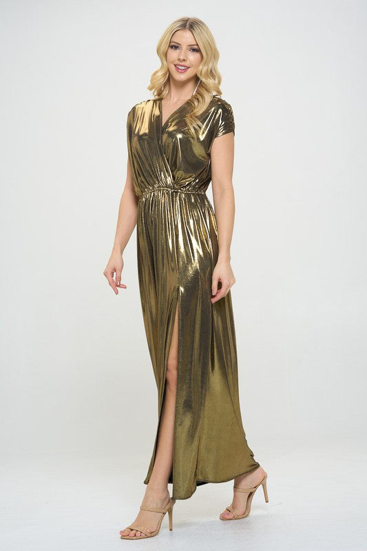 Sleeveless Metallic Maxi Dress-Dresses-Reneecollection-Small-GOLD-Urbanheer