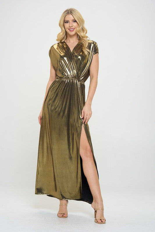 Sleeveless Metallic Maxi Dress-Dresses-Reneecollection-Small-GOLD-Urbanheer
