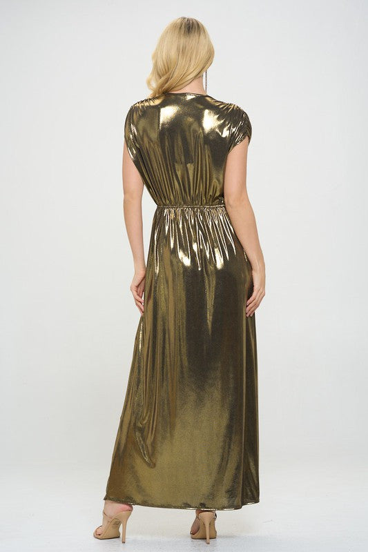 Sleeveless Metallic Maxi Dress-Dresses-Reneecollection-Small-GOLD-Urbanheer