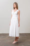 Sleeveless V Neck Corset Midi Dress-Dress-Moon River-XS-WHITE-Urbanheer