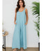 Sleeveless V-Neck Wide Leg Loose Jumpsuit Blue Zuccero-Jumpsuit-MILIO MILANO-XS-Blue Zuccero-Urbanheer