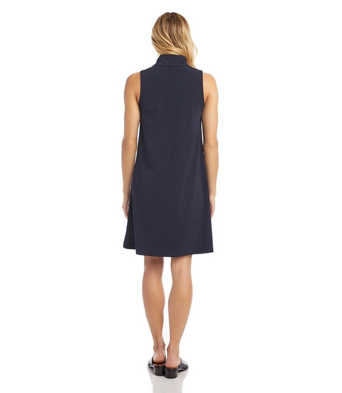 Sleeveless Zip-Up Travel Dress Navy-Dress-Karen Kane-XS-Navy-Urbanheer
