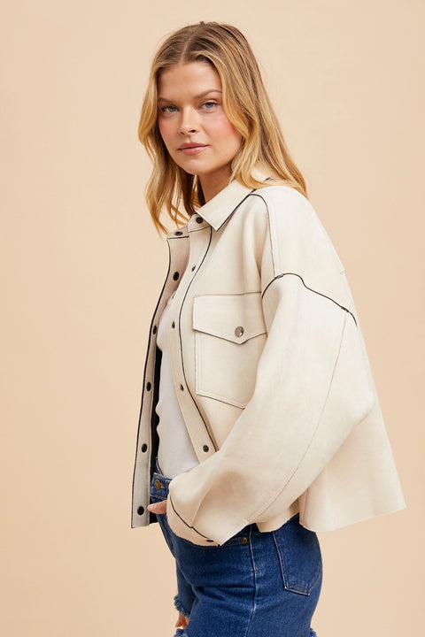 Slight Cropped Suede Jacket