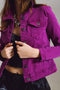Slim Denim Trucker Jacket in Magenta-Jacket-Q2-S-Fuchsia-Urbanheer