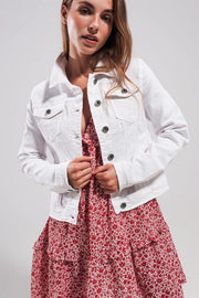 Slim Denim Trucker Jacket In White-Jacket-Q2-S-White-Urbanheer