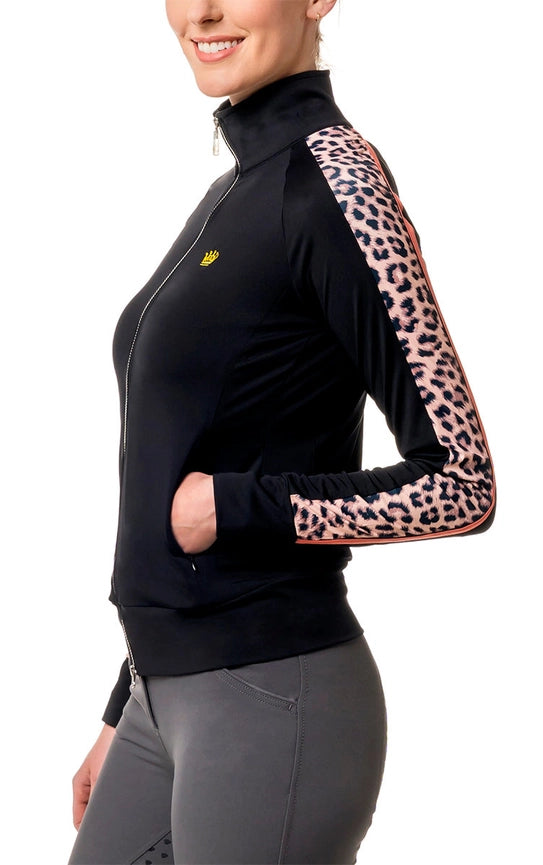 Slim Fit, Black Jacket with Animal, Canyon Rose Stripe - Final Sale-Jacket-Kastel Denmark-XS-Urbanheer