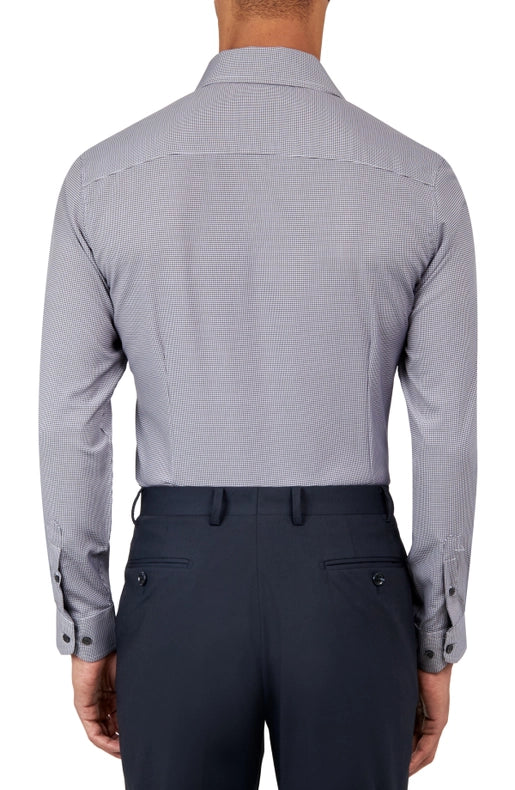 Slim Fit Houndstooth Dress Shirt Black-Shirt-W.R.K-15-Black-Urbanheer