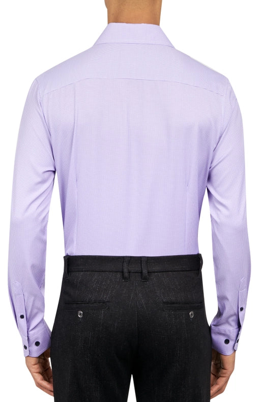 Slim Fit Houndstooth Dress Shirt Purple