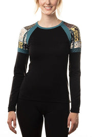 Slim Fit, Modern Patchwork Teal Crew Neck-Shirt-Kastel Denmark-XS-Urbanheer